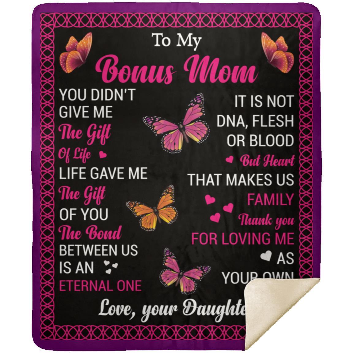 "To My Bonus Mom" Sherpa Blanket 50 X 60