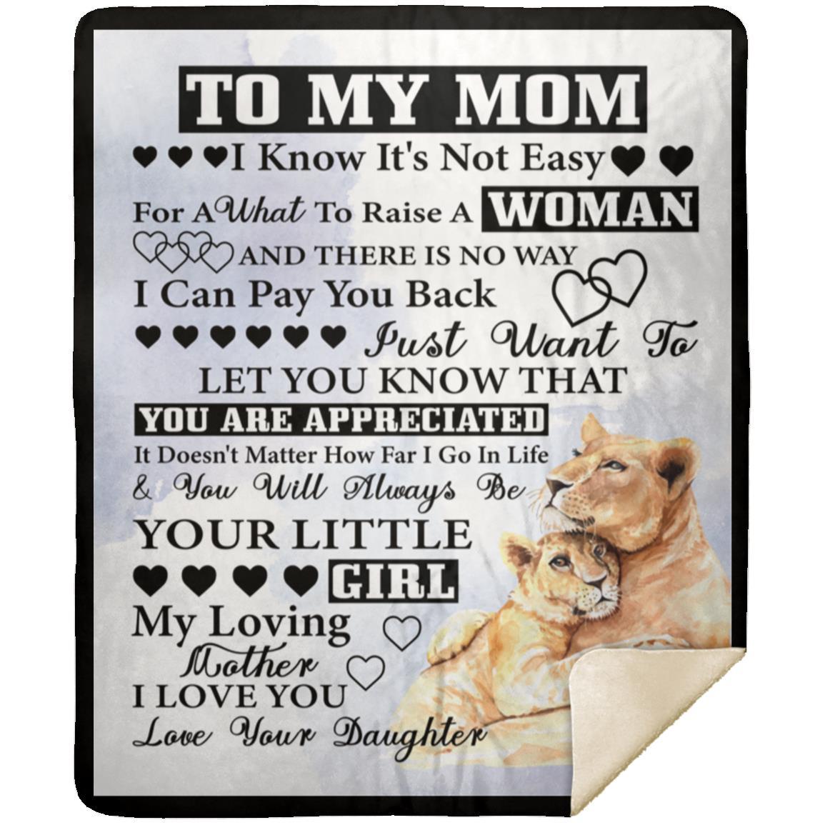 "To My Mom"- LION Mink Sherpa Blanket 50x60