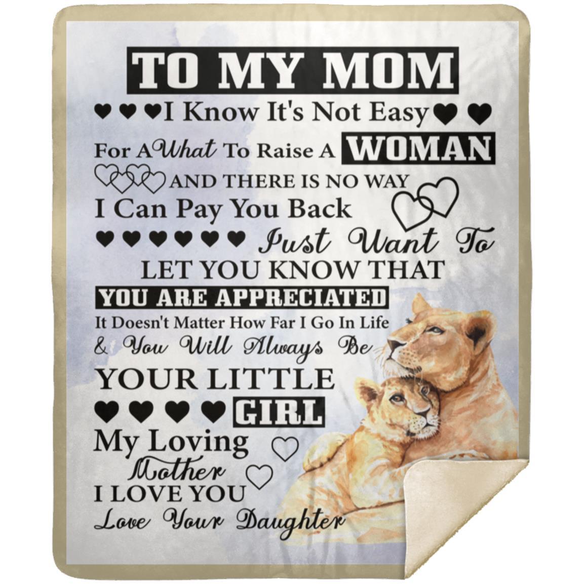 "To My Mom"- LION Mink Sherpa Blanket 50x60
