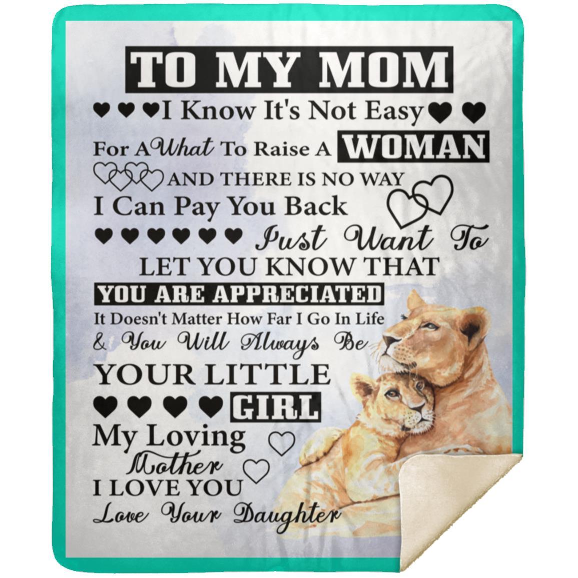 "To My Mom"- LION Mink Sherpa Blanket 50x60
