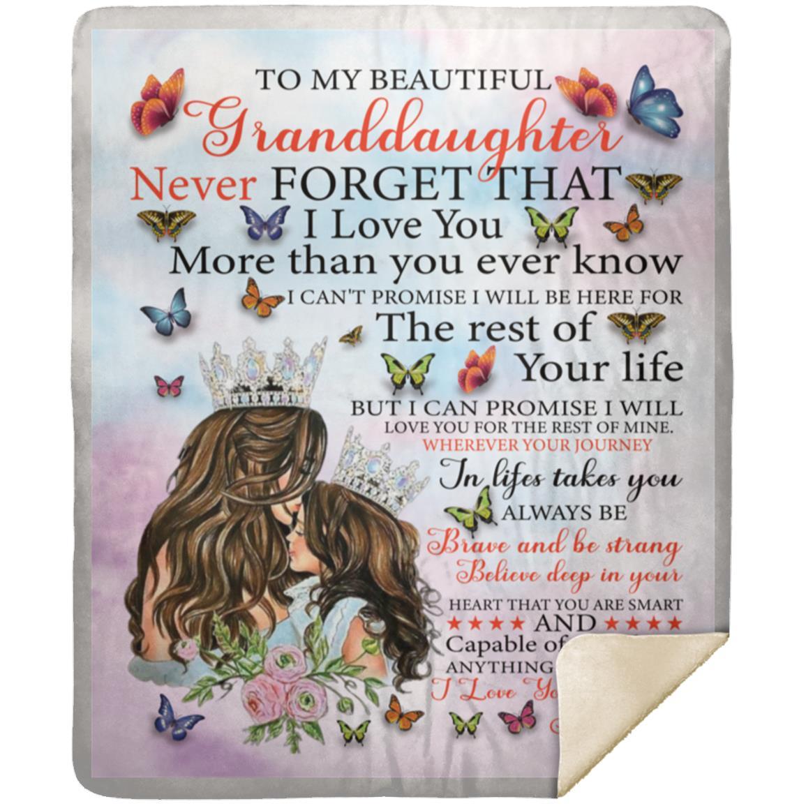 "To My Granddaughter" Mink Sherpa Blanket 50x60