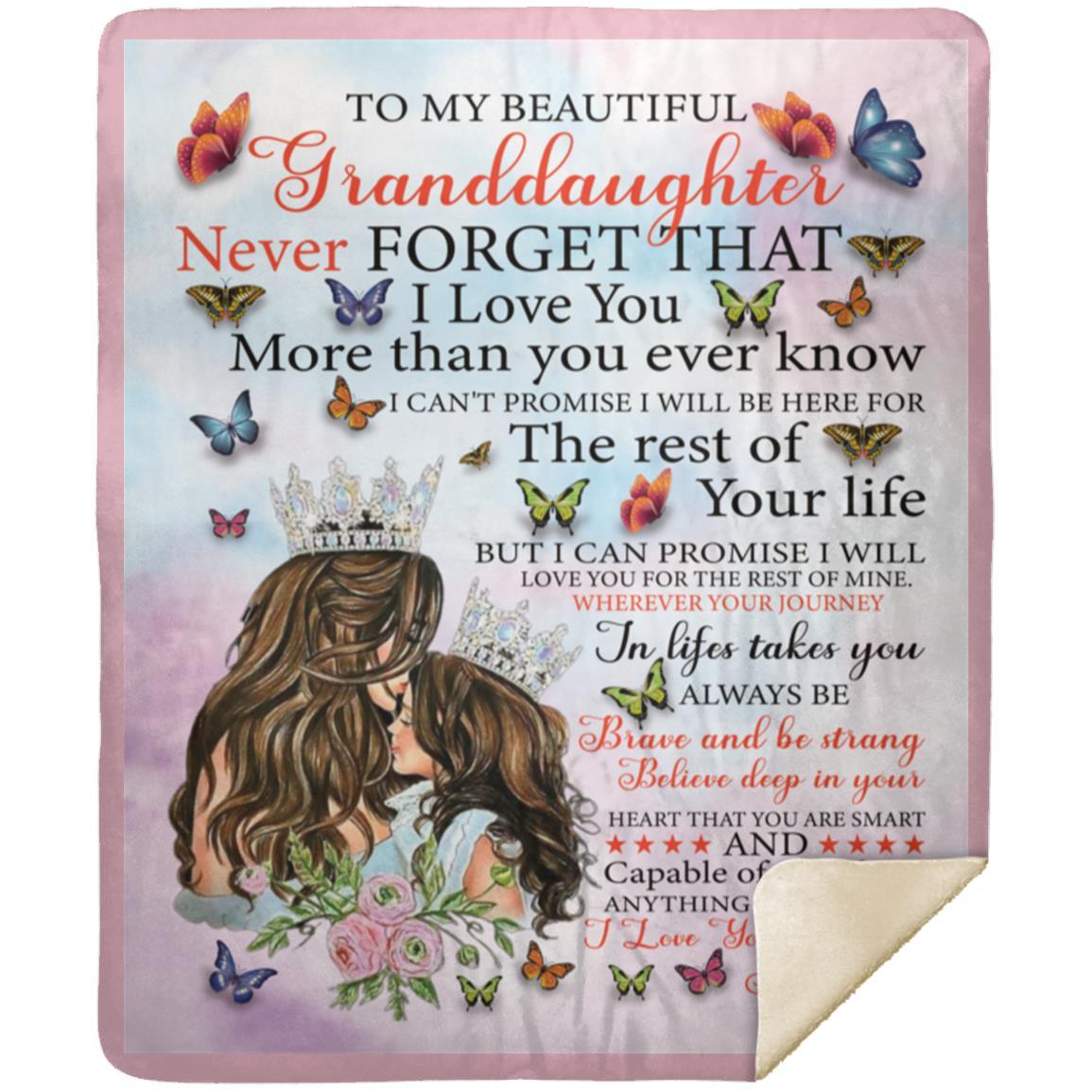 "To My Granddaughter" Mink Sherpa Blanket 50x60