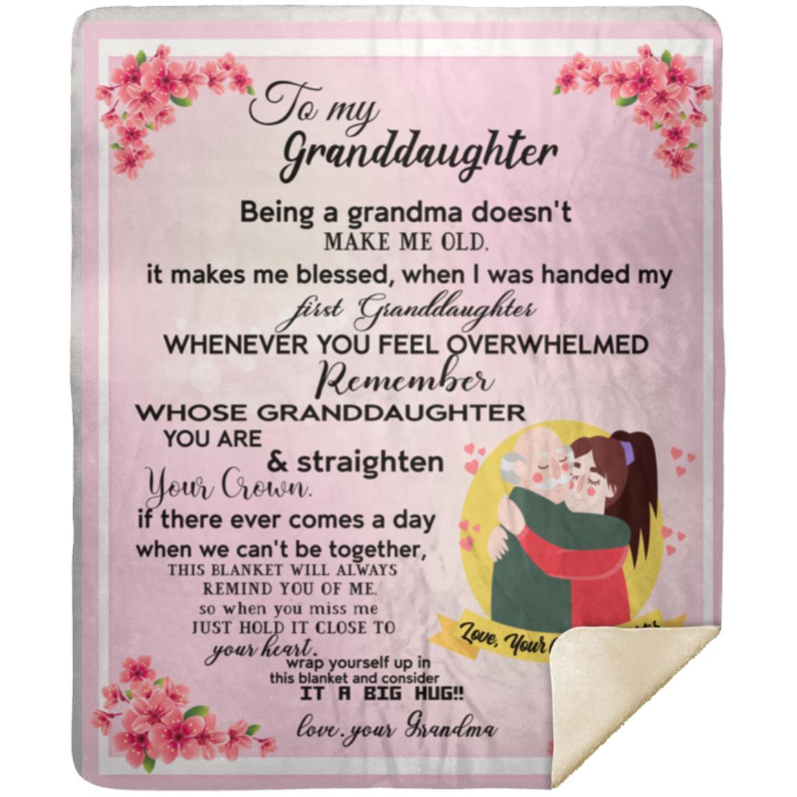 "To My Granddaughter PINK" Mink Sherpa Blanket 50x60