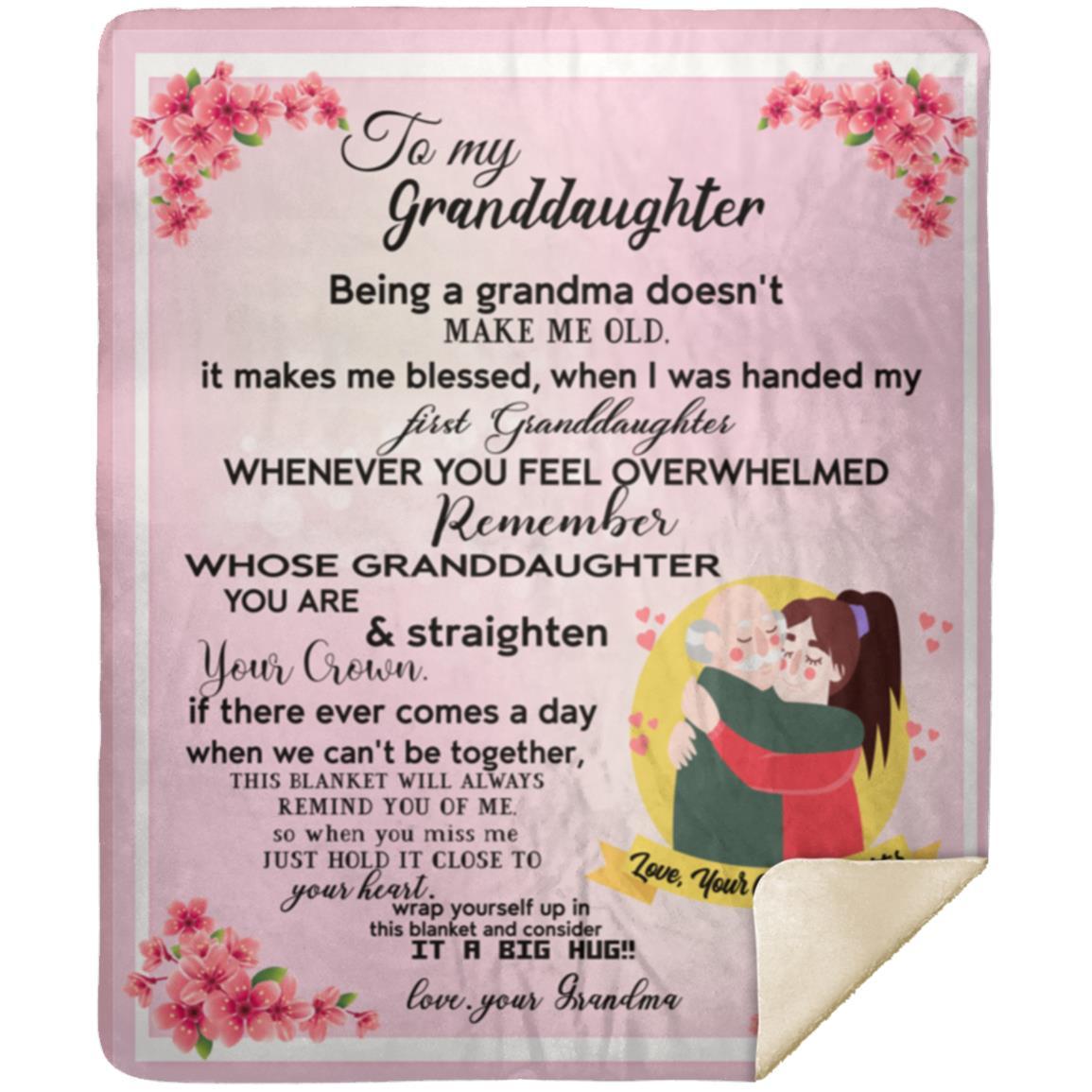 "To My Granddaughter PINK" Mink Sherpa Blanket 50x60