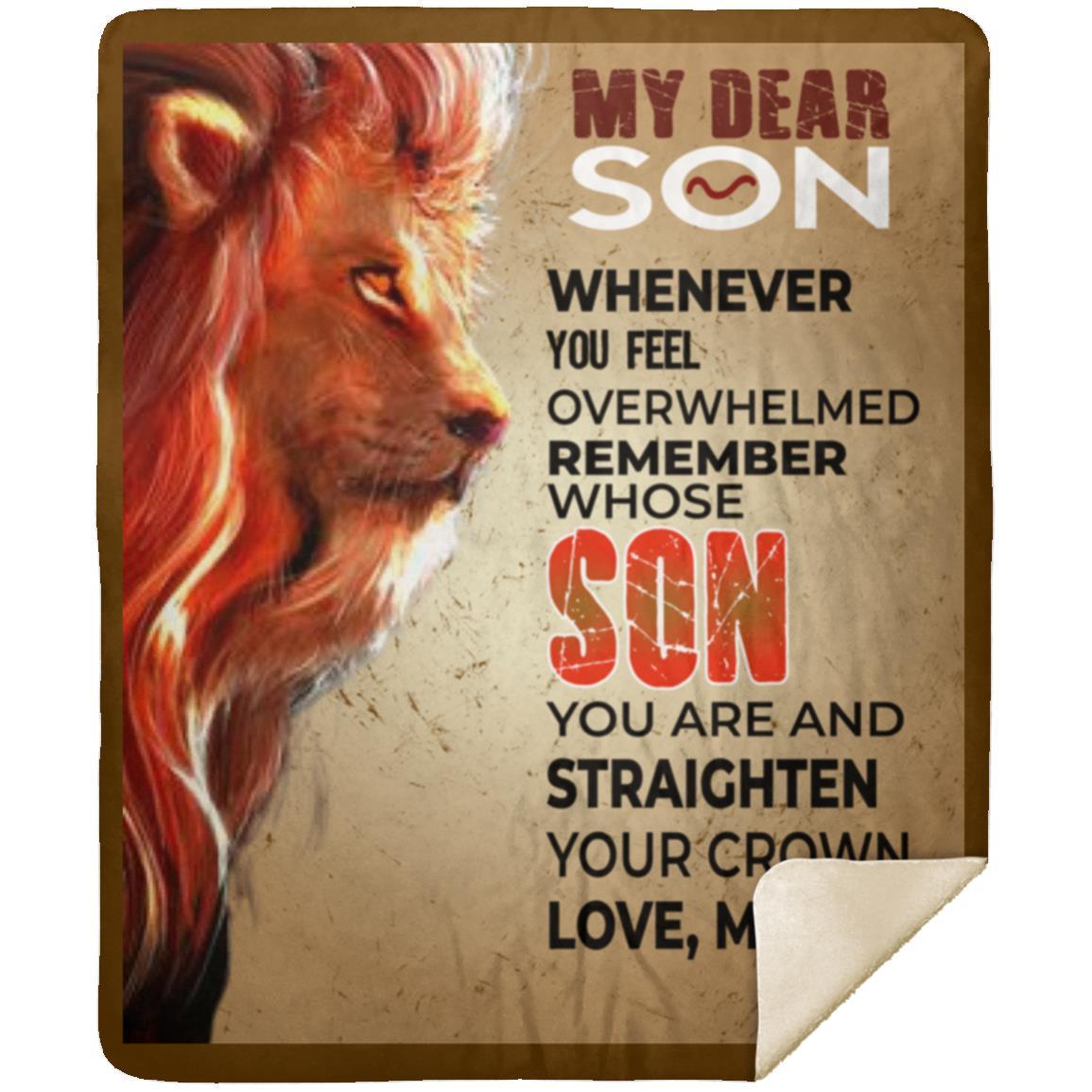 "Son/Lion/Straighten Your Crown" From Mom Mink Sherpa Blanket 50x60