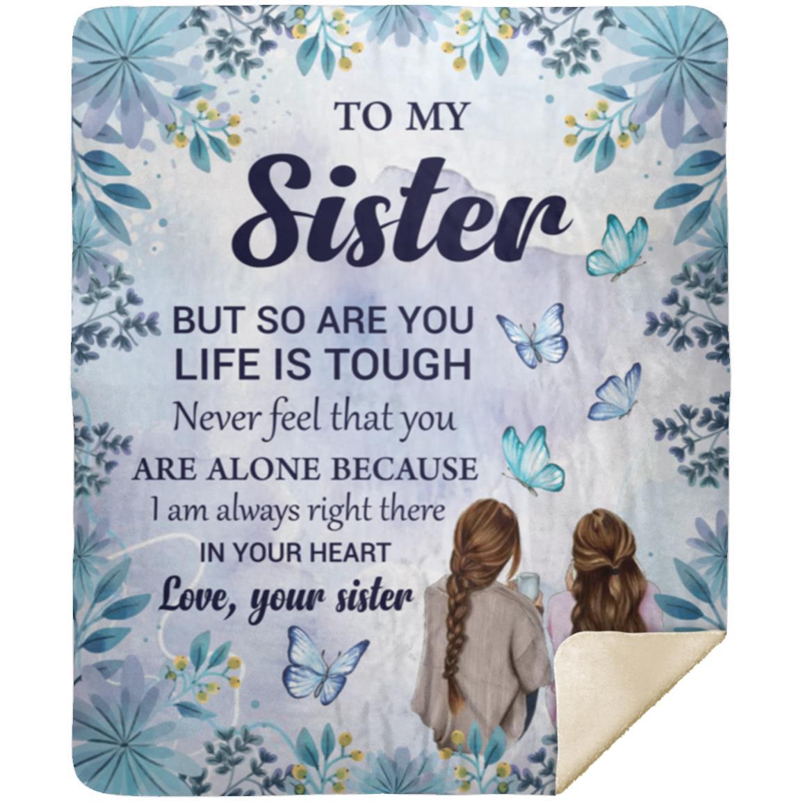 "To My Sister" Mink Sherpa Blanket 50x60 FREE SHIPPING