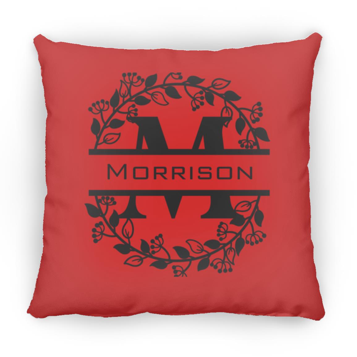 Morrison Monogrammed Small Square Pillow