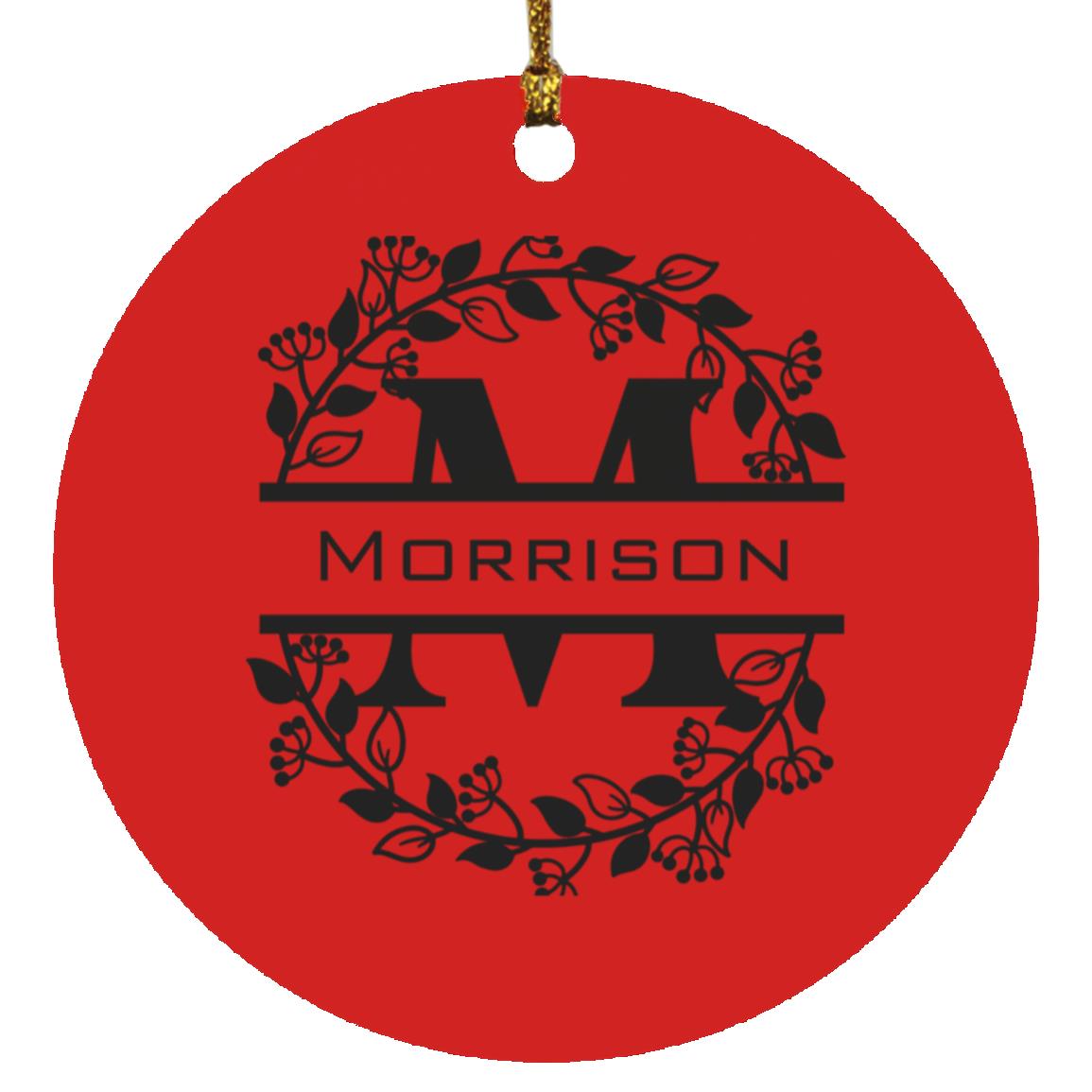 Morrison Monogrammed Circle Ornament