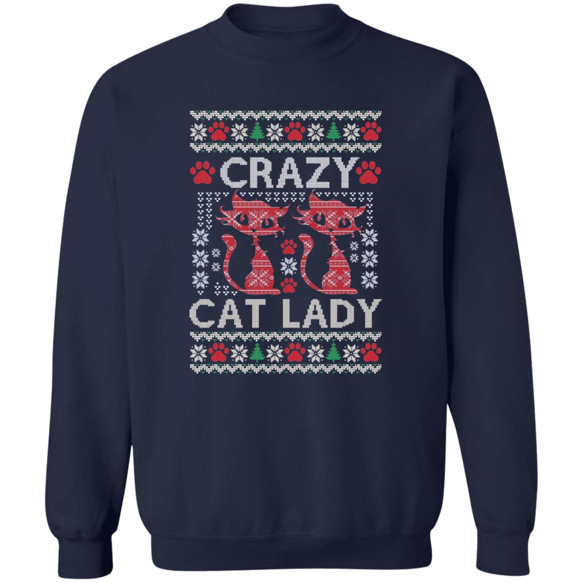 9 Crazy Cat Lady Crewneck Sweatshirt 8 oz (Closeout)