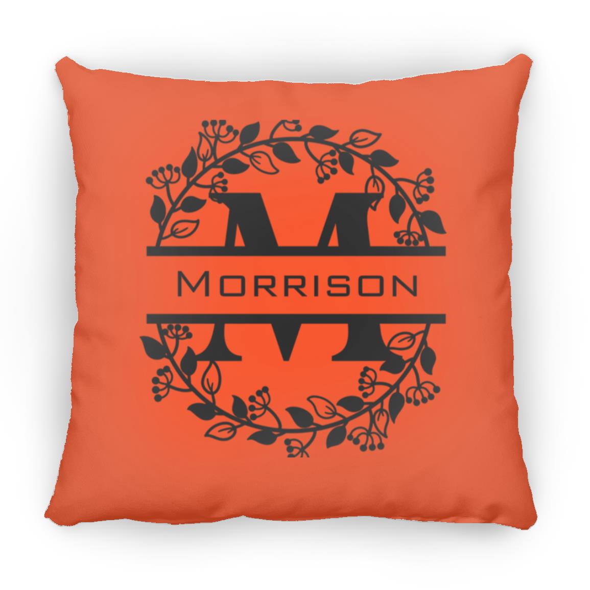 Morrison Monogrammed Small Square Pillow