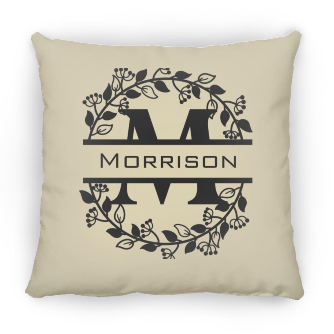 Morrison Monogrammed Small Square Pillow