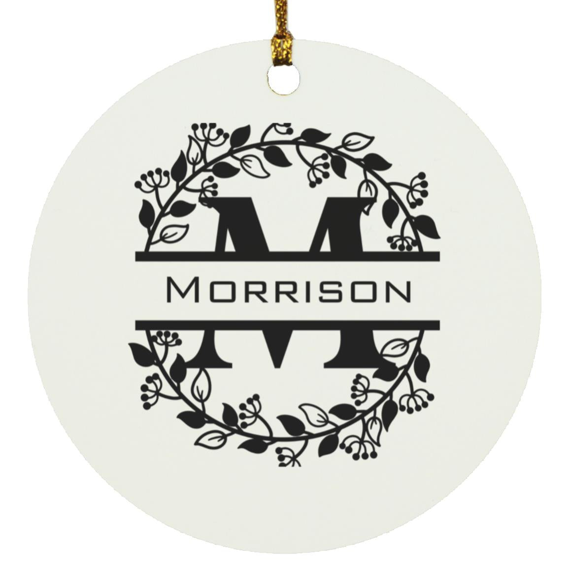 Morrison Monogrammed Circle Ornament