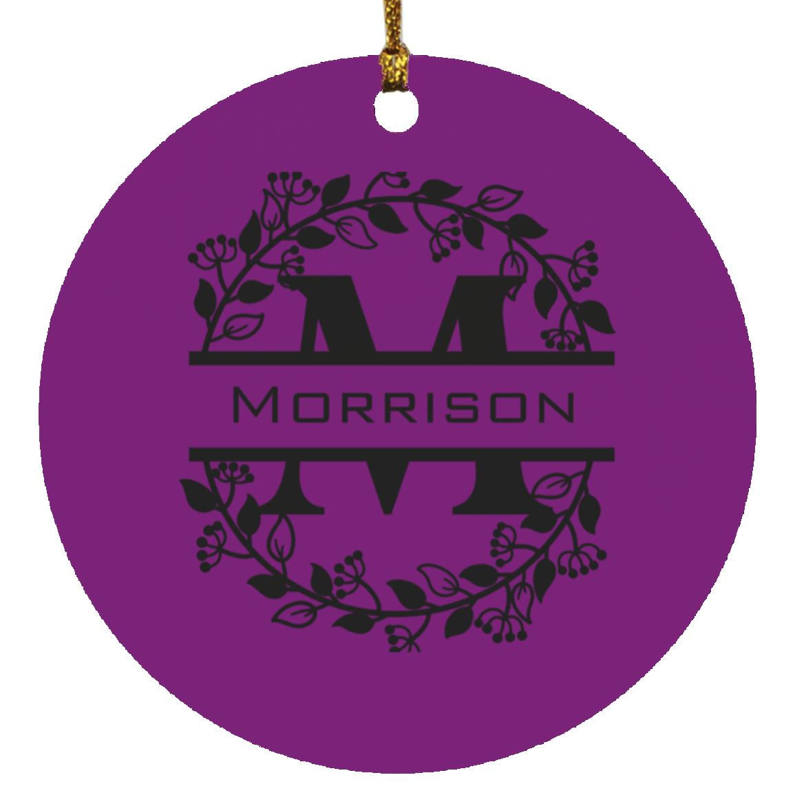 Morrison Monogrammed Circle Ornament