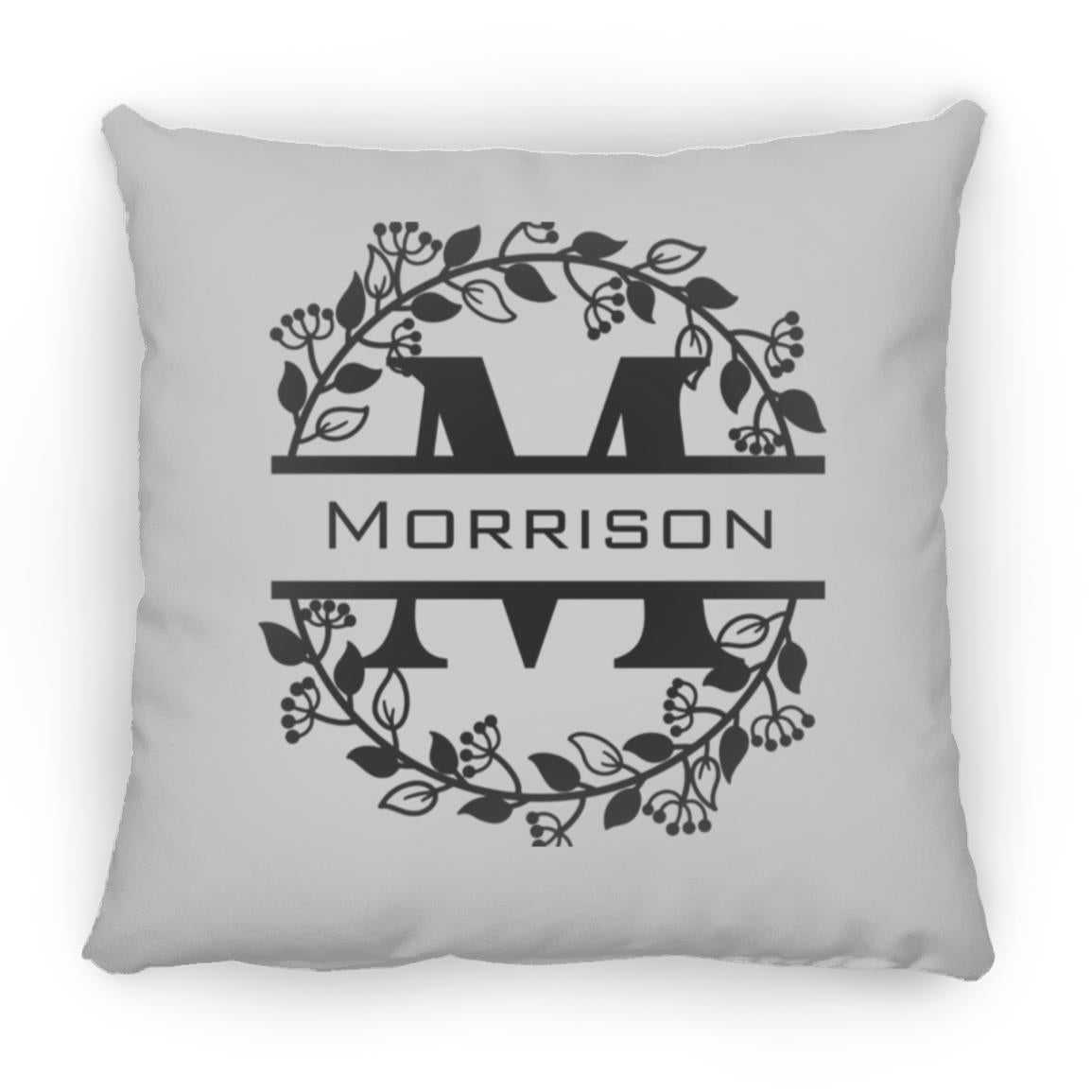 Morrison Monogrammed Small Square Pillow