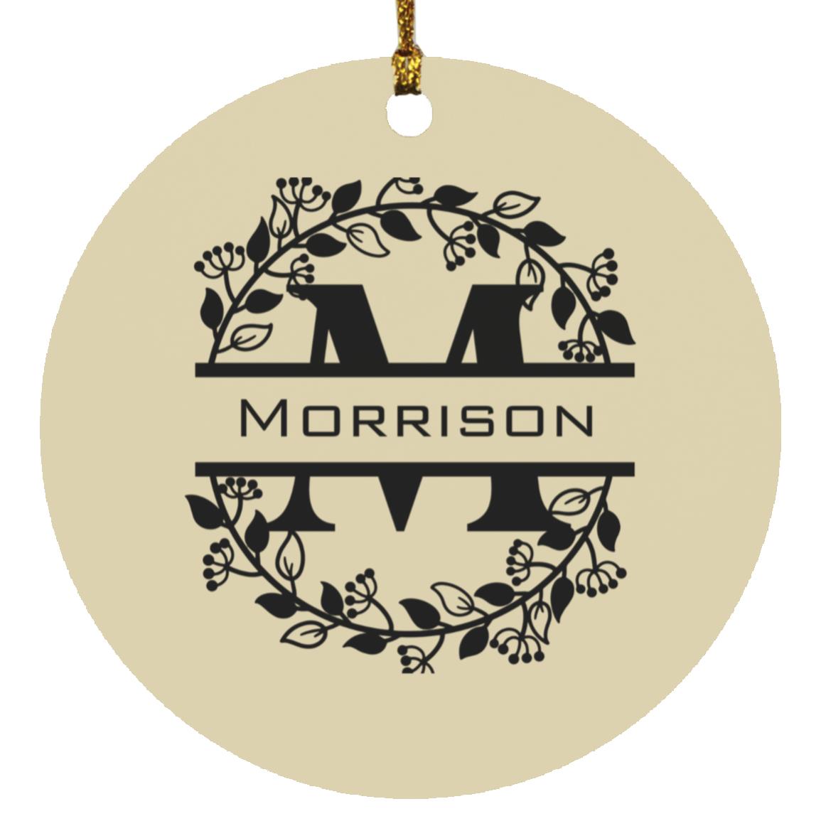 Morrison Monogrammed Circle Ornament