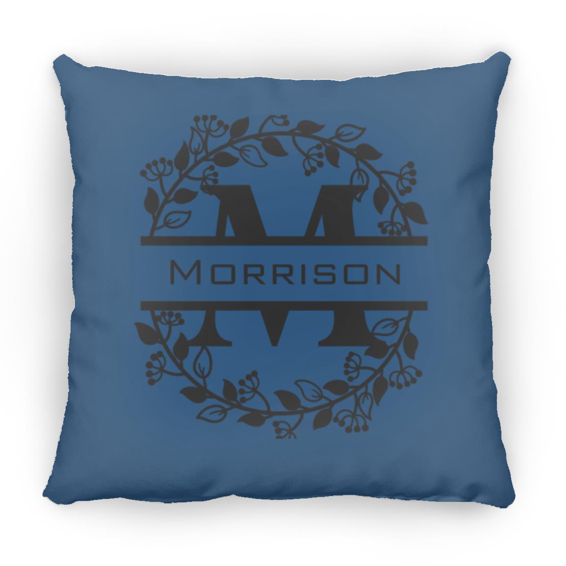 Morrison Monogrammed Small Square Pillow