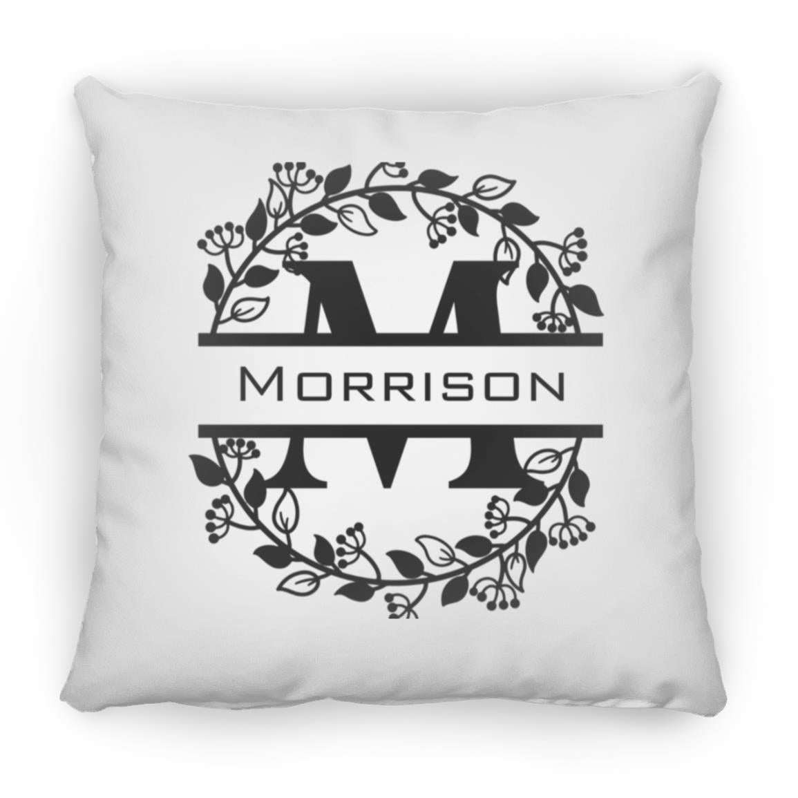Morrison Monogrammed Small Square Pillow