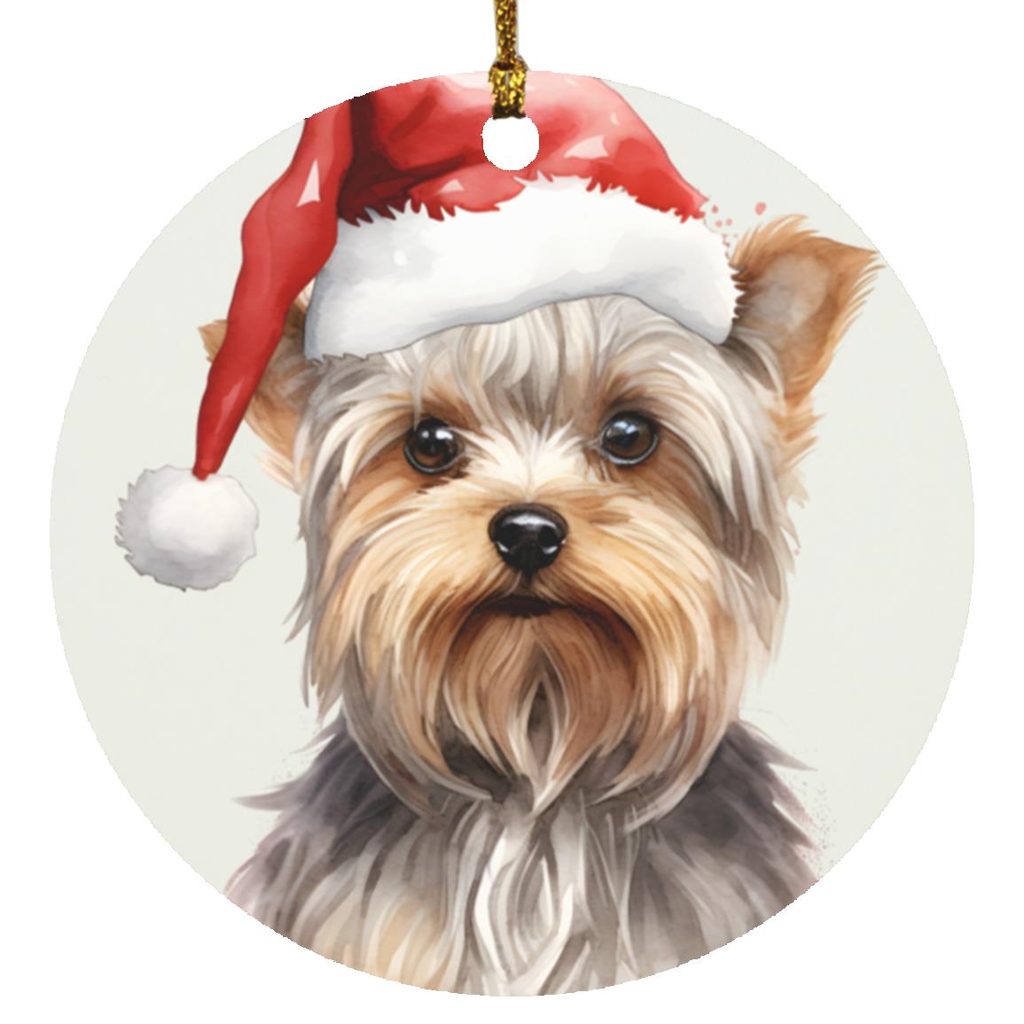 Yorkie Circle Ornament