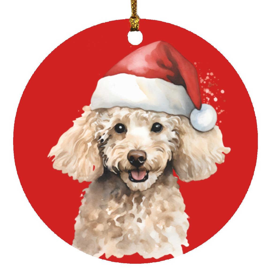Mini Poodle Circle Ornament