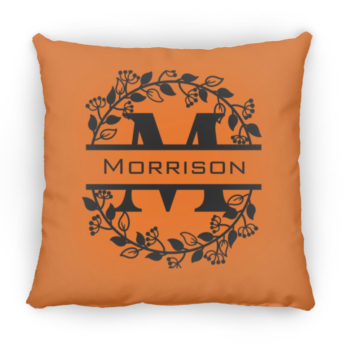 Morrison Monogrammed Small Square Pillow