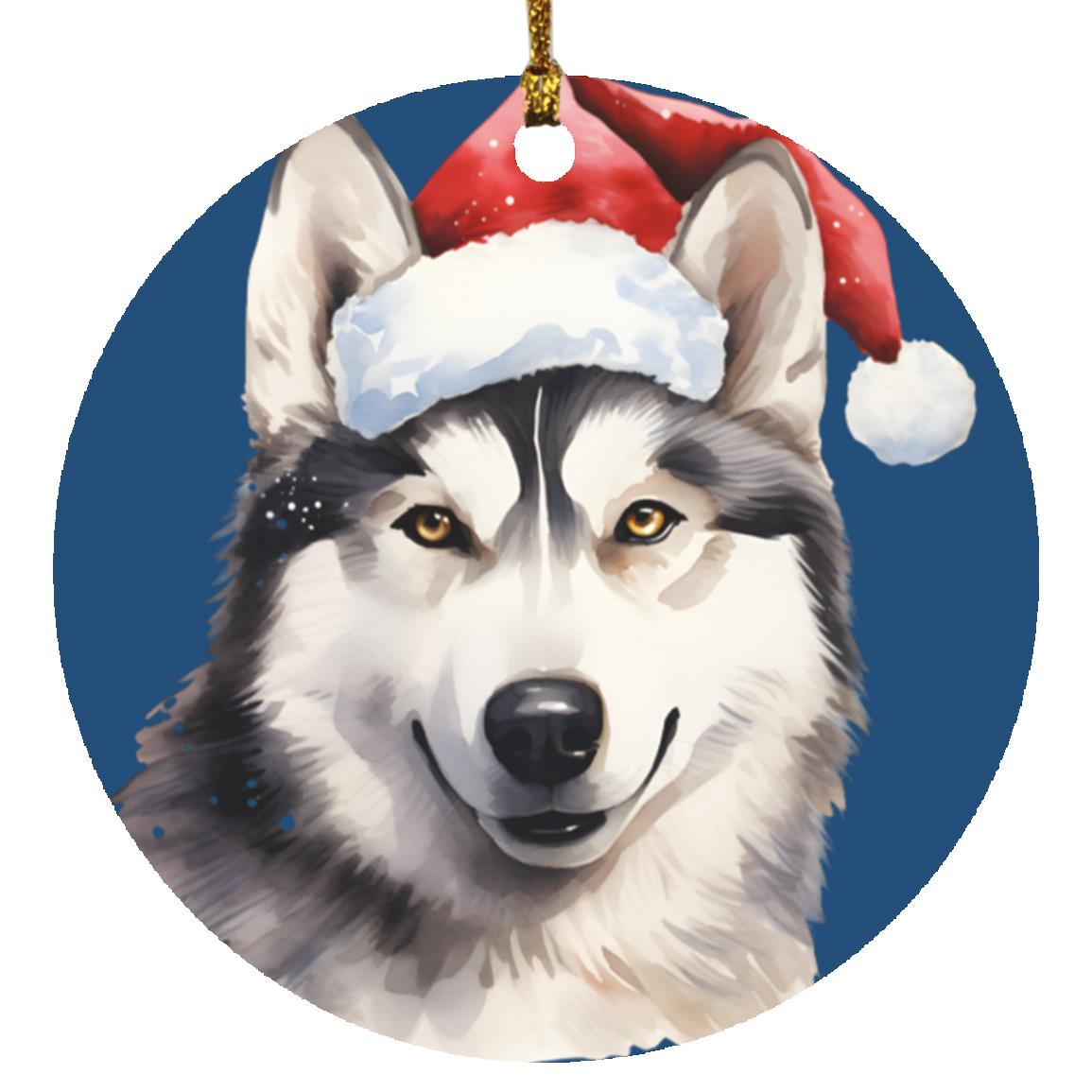 Husky Circle Ornament