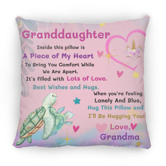 Granddaughter Unicorn Turtle Pillow-5 colors
