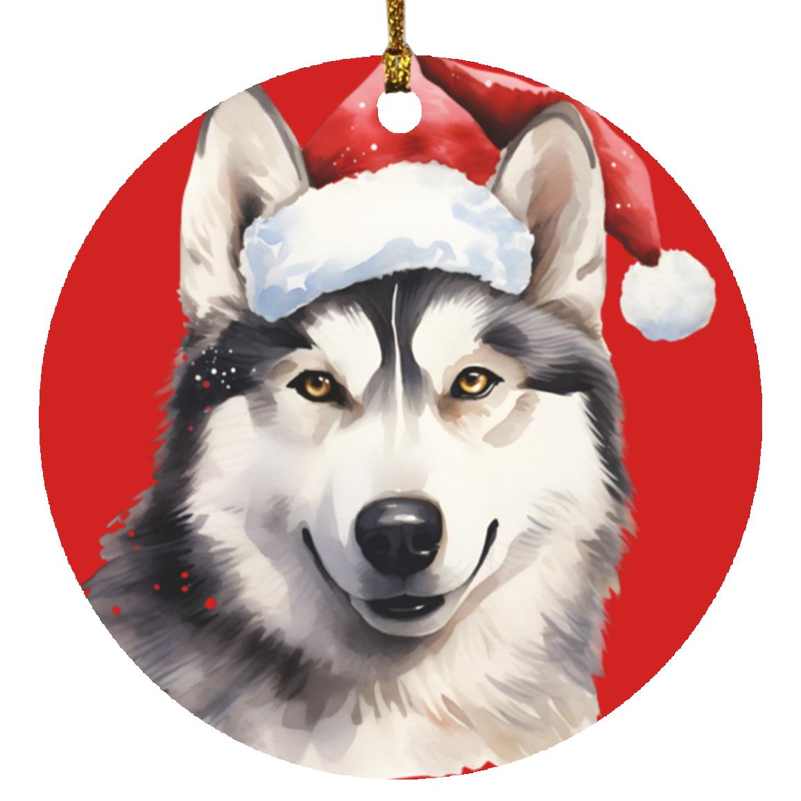 Husky Circle Ornament