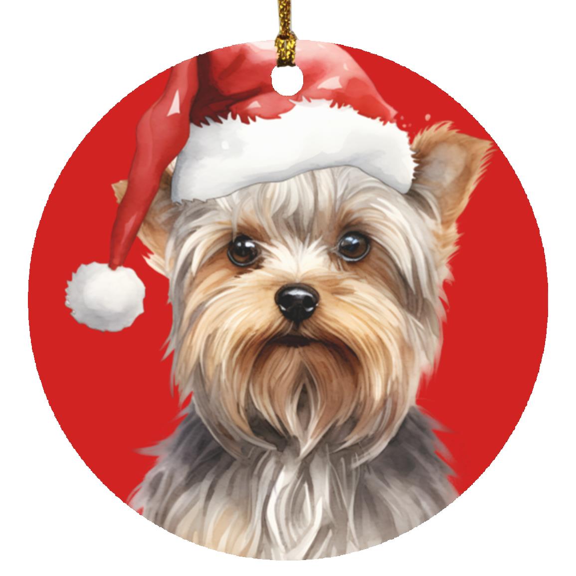 Yorkie Circle Ornament