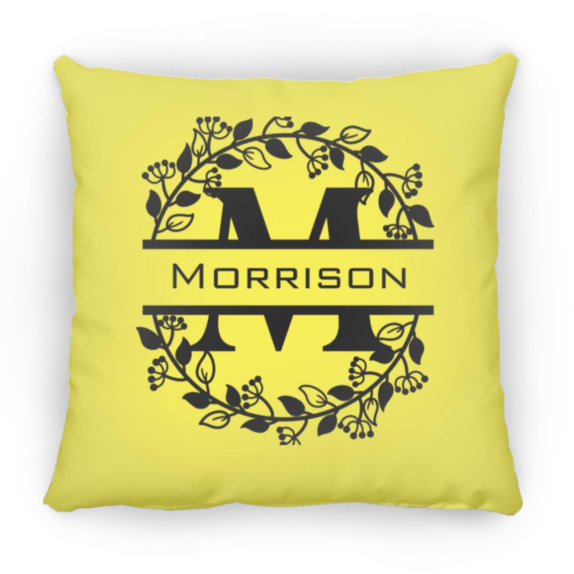 Morrison Monogrammed Small Square Pillow
