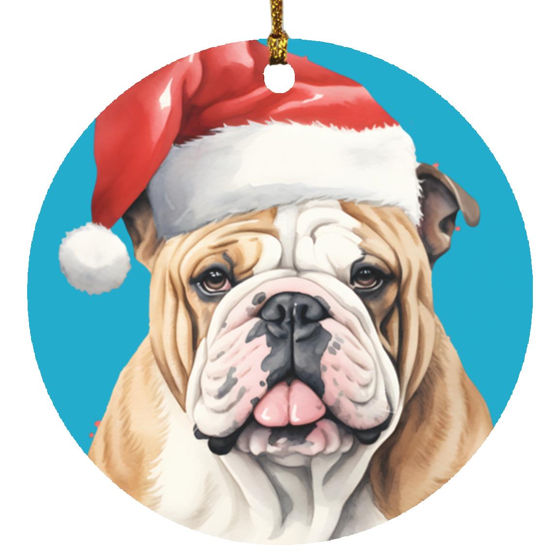 Bulldog 2 Circle Ornament