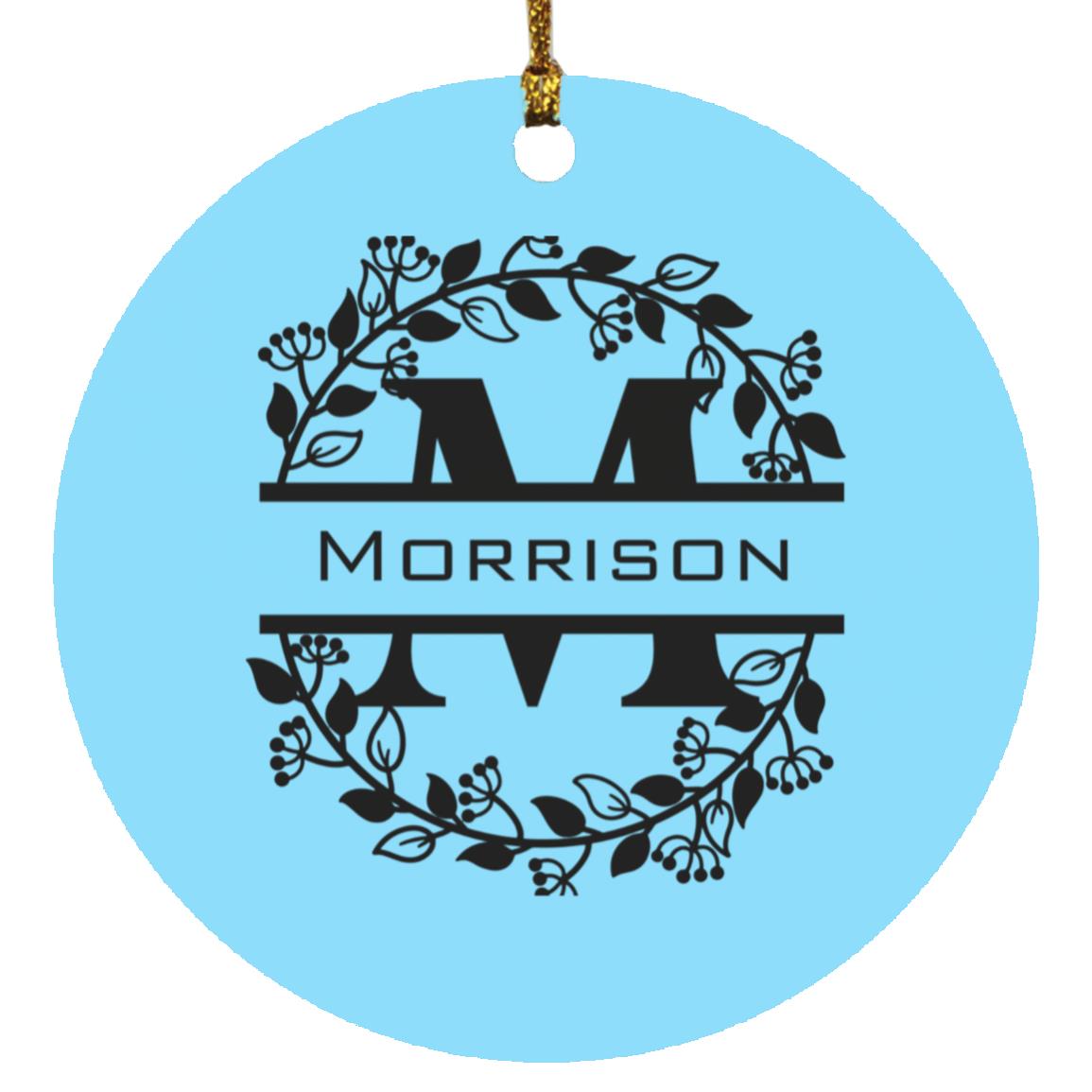 Morrison Monogrammed Circle Ornament