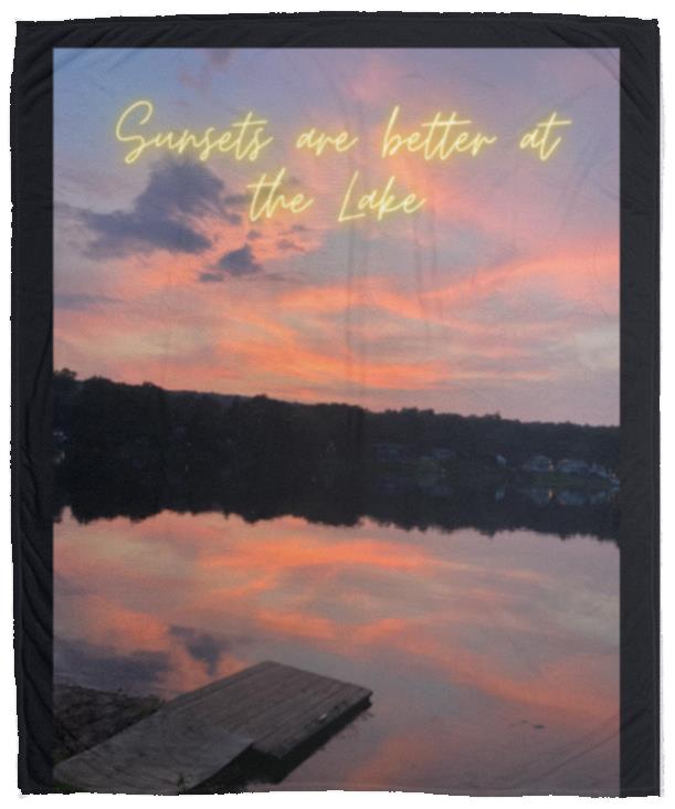 sunsets are better at the lake (1) VPM Cozy Plush Fleece Blanket - 50x60
