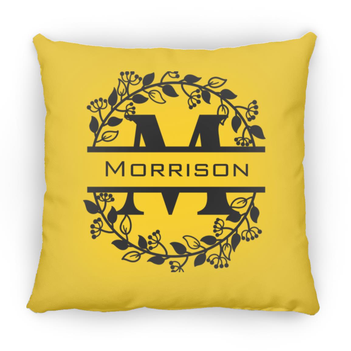 Morrison Monogrammed Small Square Pillow