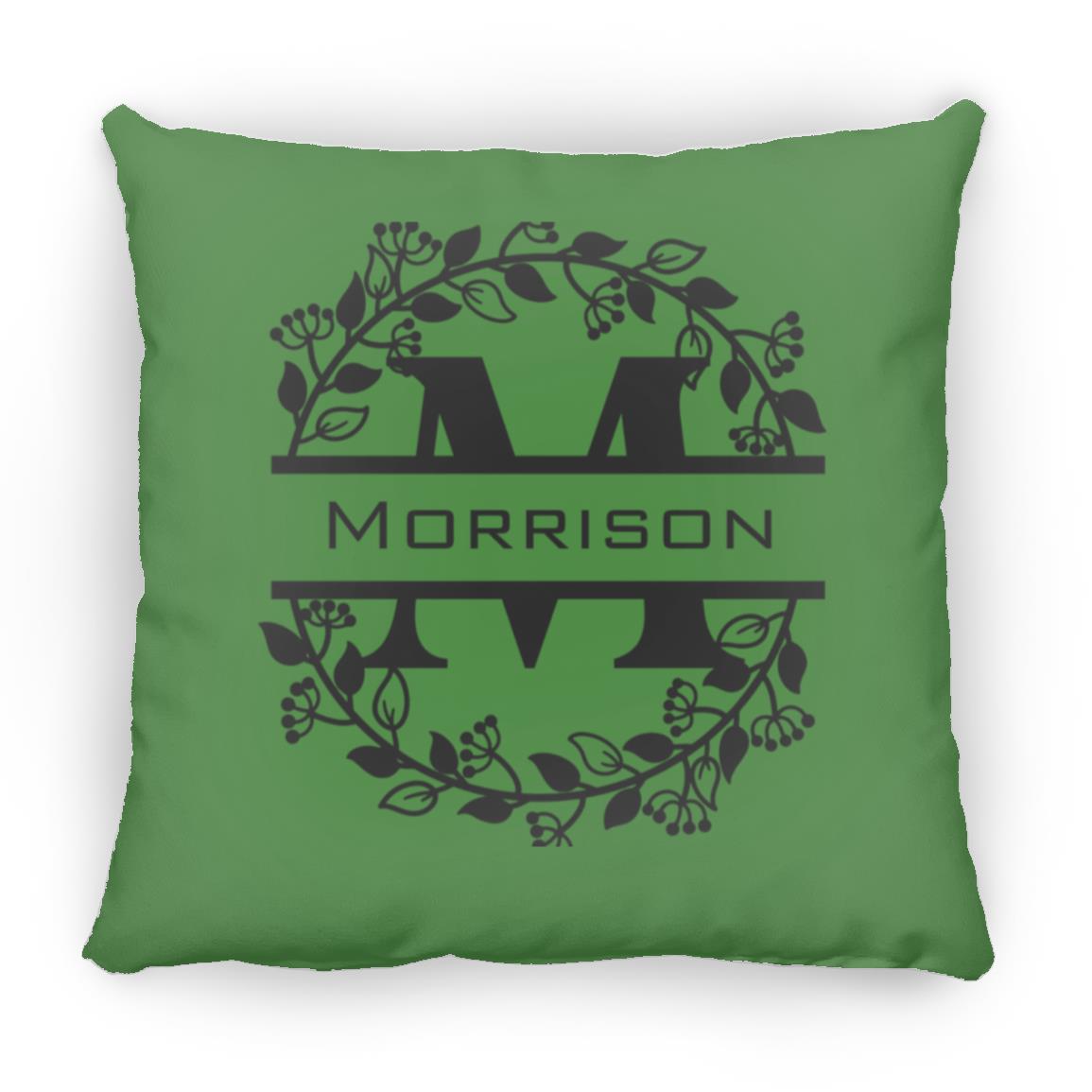 Morrison Monogrammed Small Square Pillow