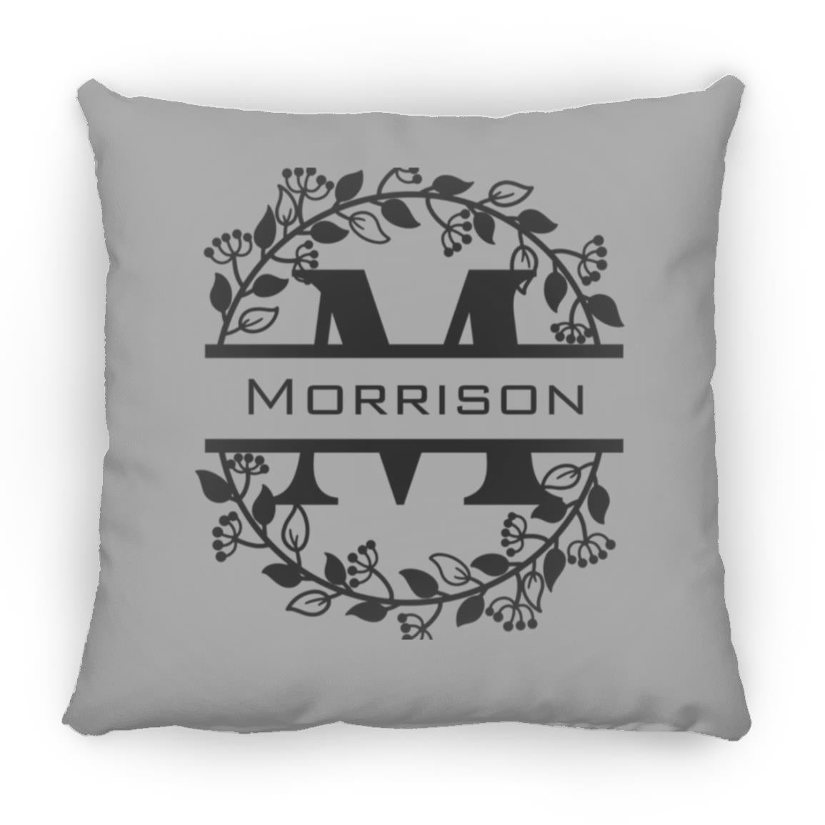 Morrison Monogrammed Small Square Pillow