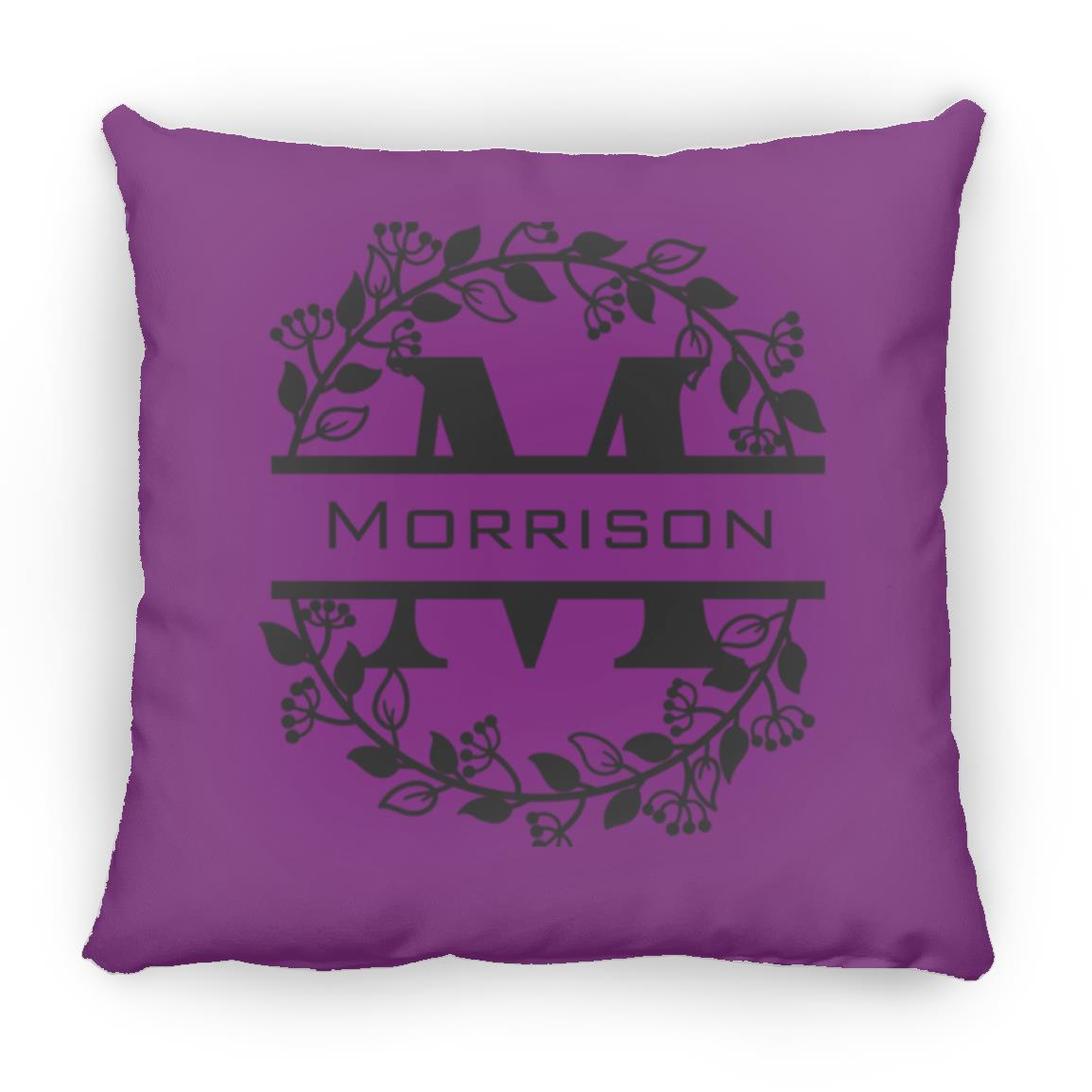 Morrison Monogrammed Small Square Pillow