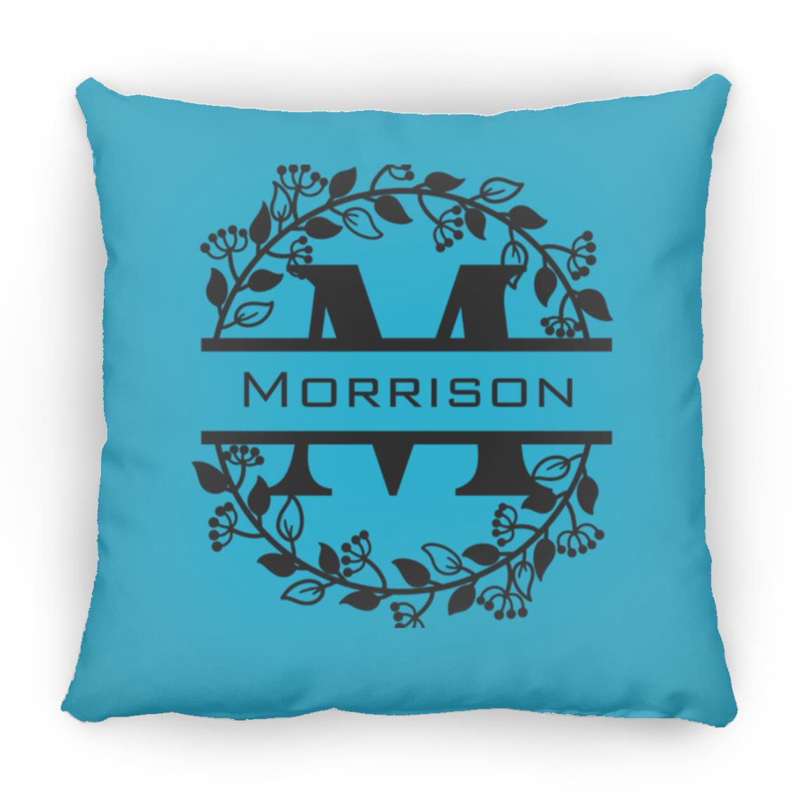 Morrison Monogrammed Small Square Pillow