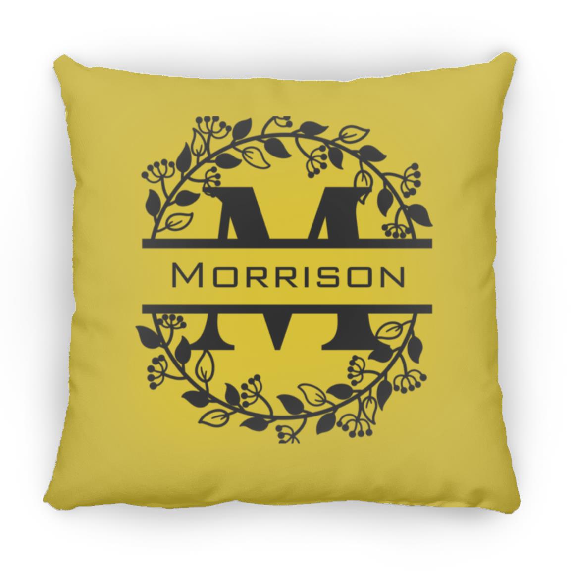 Morrison Monogrammed Small Square Pillow
