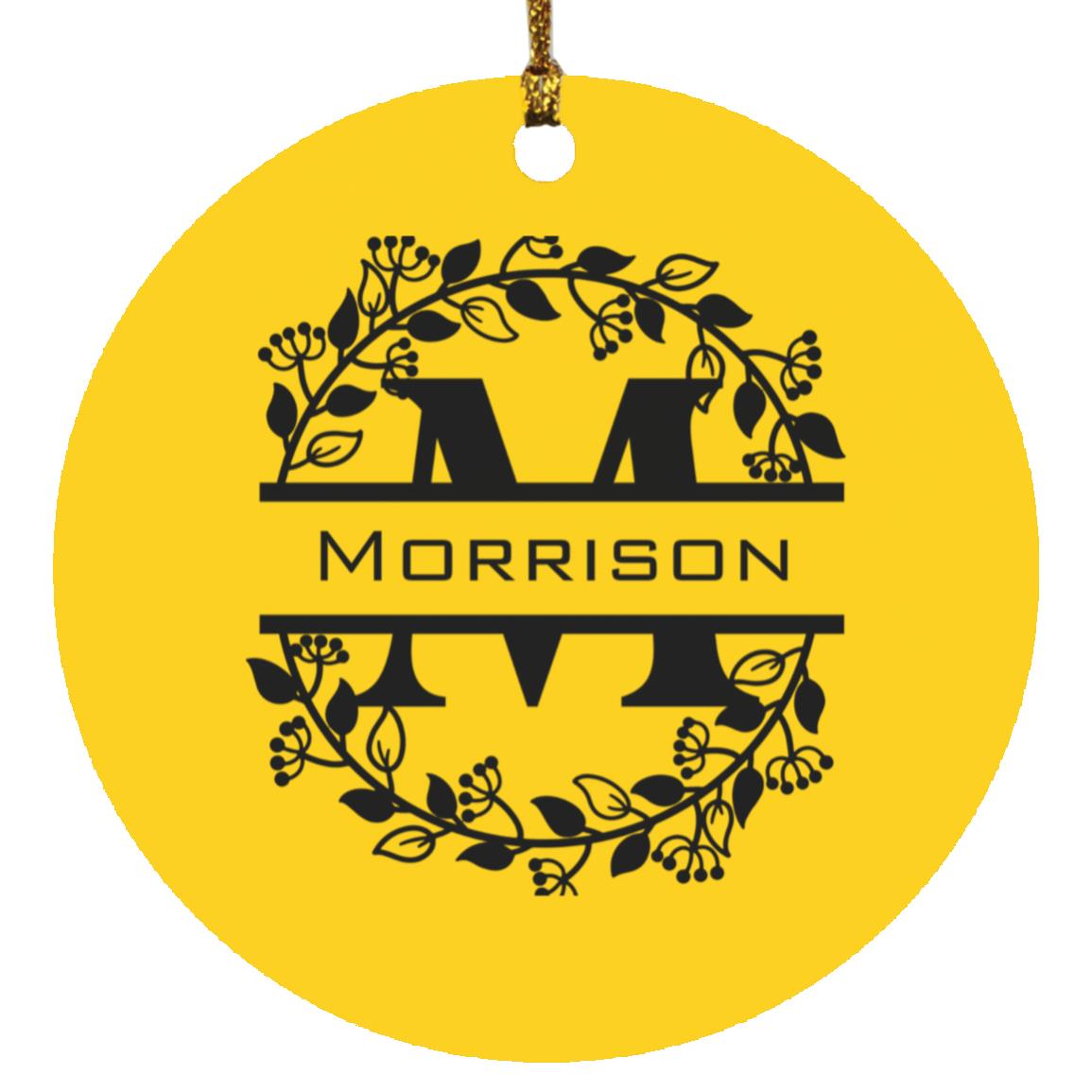 Morrison Monogrammed Circle Ornament