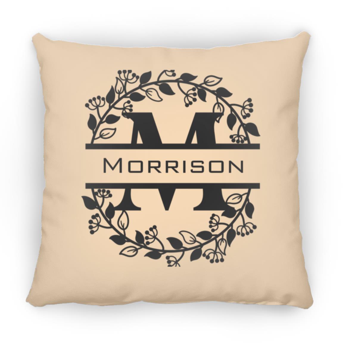 Morrison Monogrammed Small Square Pillow