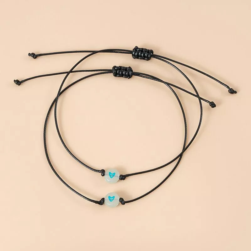 2Pcs/Set Couple Matching Bracelet Pinky Promise Bracelets