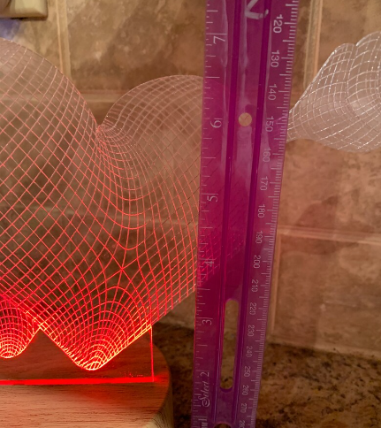 Heart Color Changing LED light with cord and base