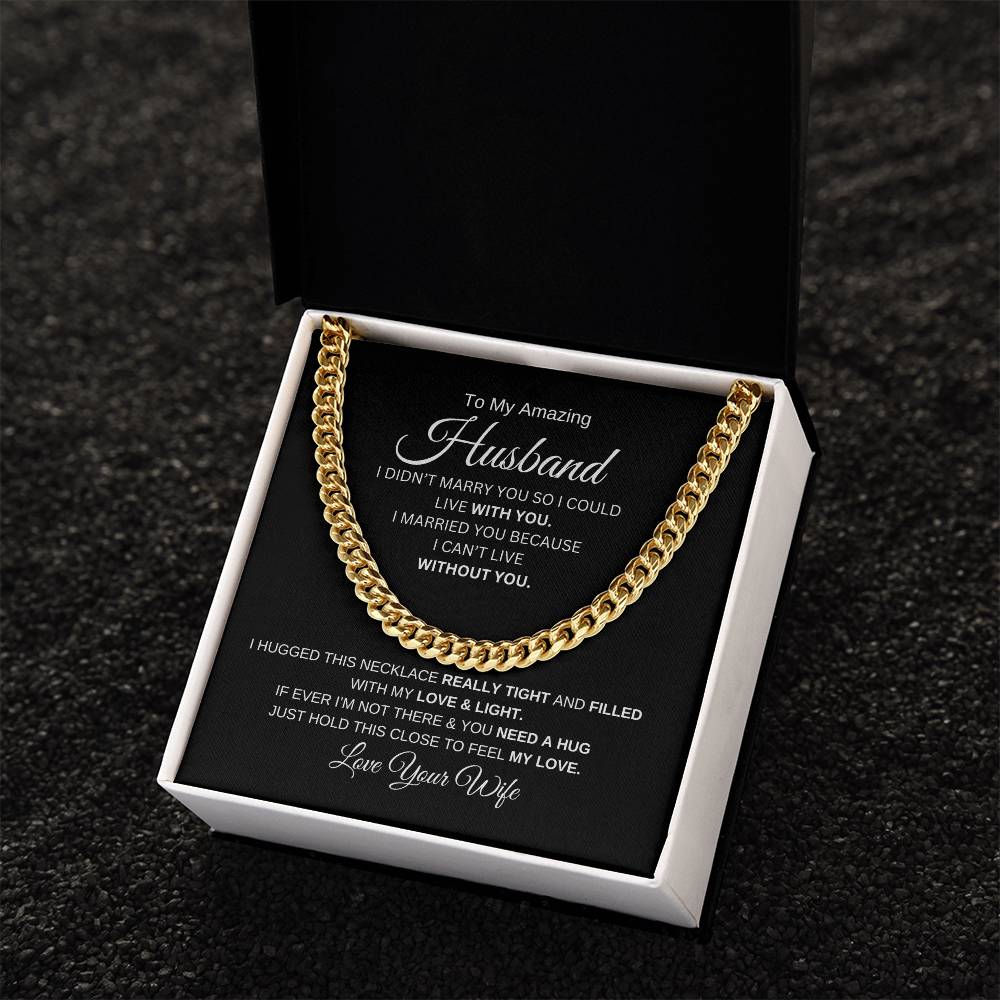 "To My Amazing Husband" Cuban Link Chain