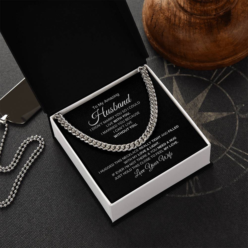 "To My Amazing Husband" Cuban Link Chain