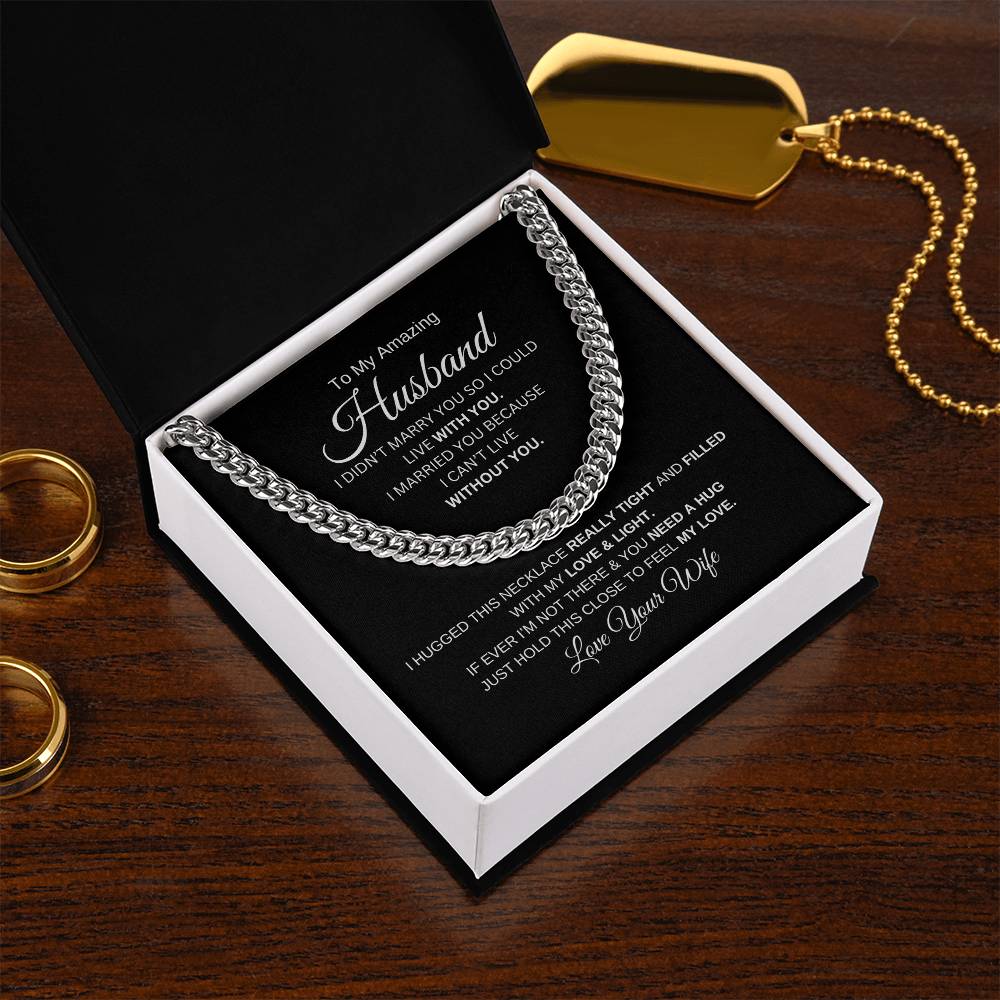"To My Amazing Husband" Cuban Link Chain