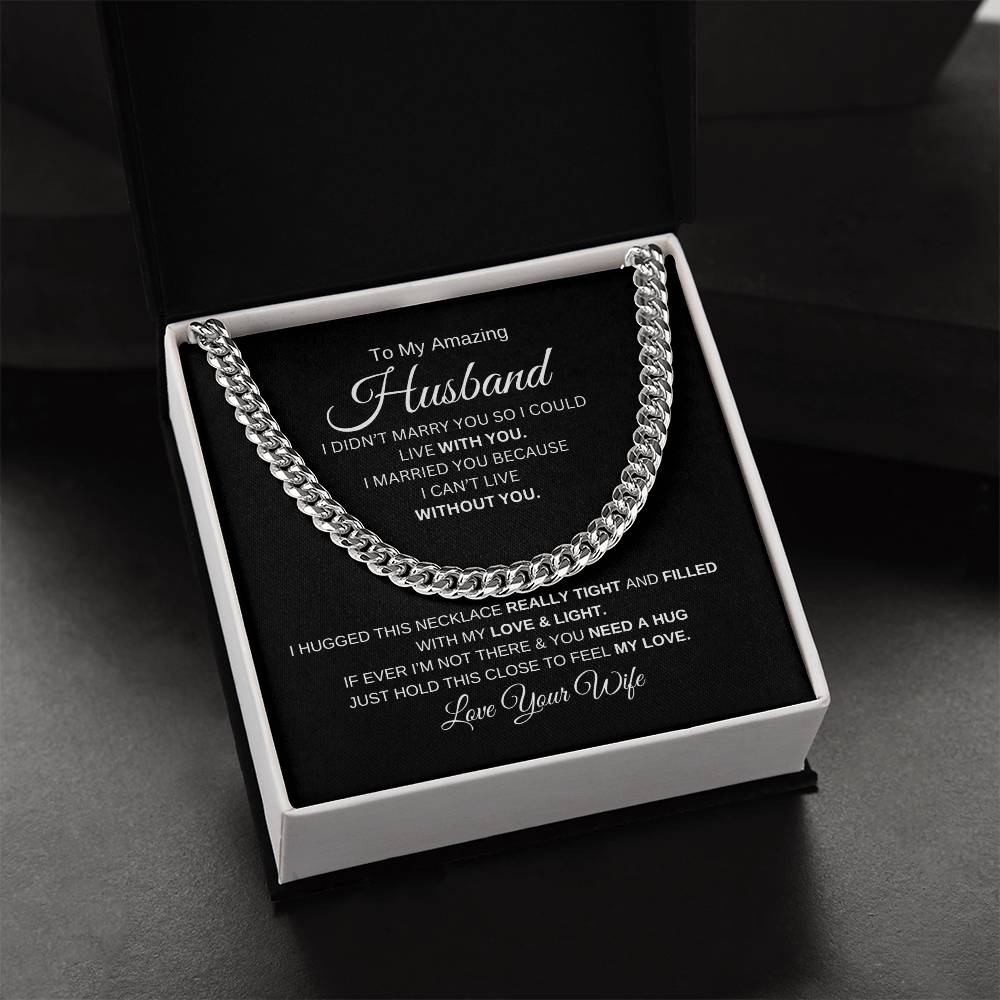 "To My Amazing Husband" Cuban Link Chain
