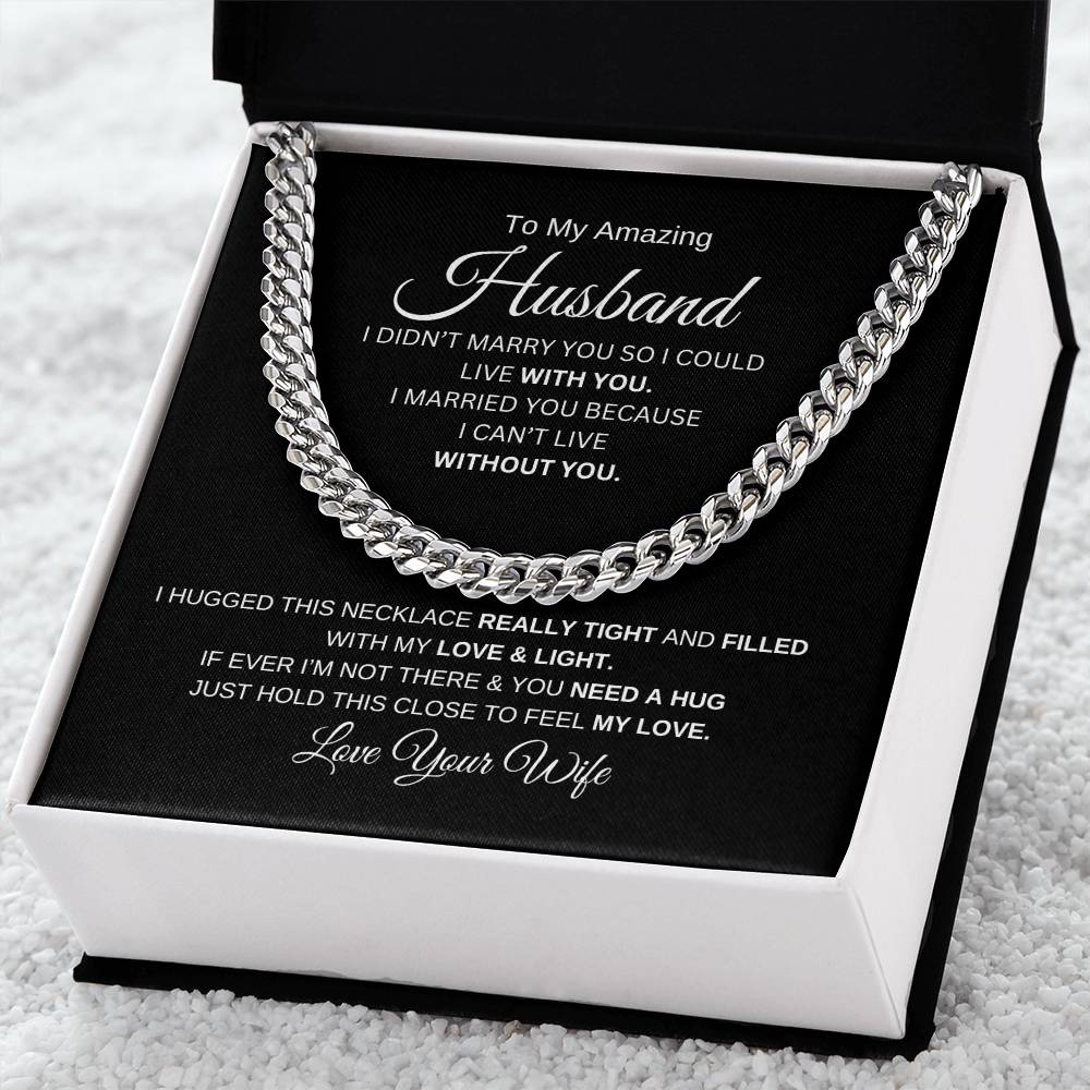 "To My Amazing Husband" Cuban Link Chain
