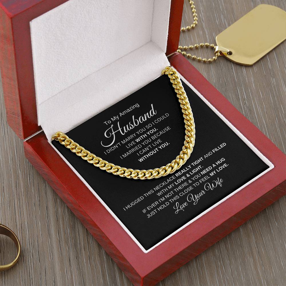 "To My Amazing Husband" Cuban Link Chain