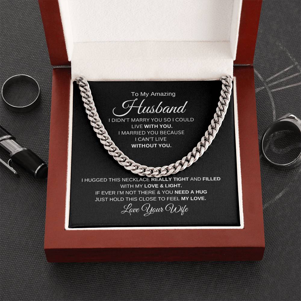 "To My Amazing Husband" Cuban Link Chain