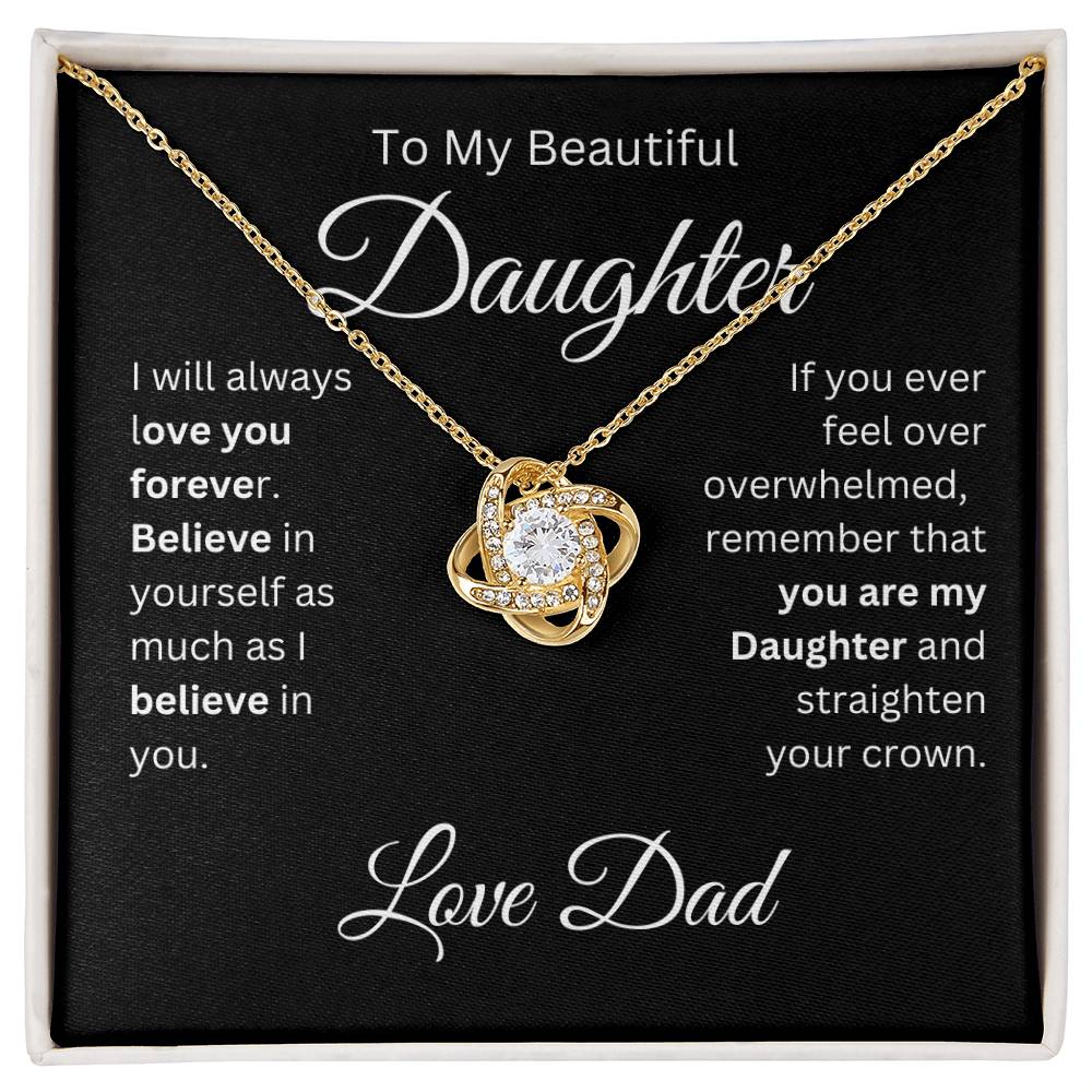 Necklace to Daughter From Dad -love knot